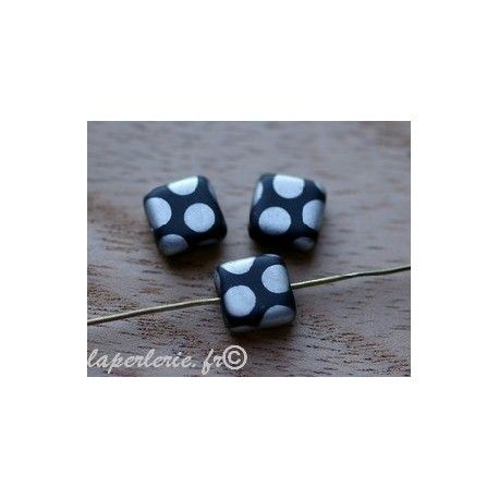 Carré à pois 8x8mm ép 3.6mm JET MAT x4  - 1