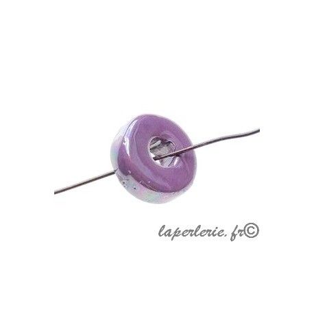 Rondelle céramique 15/16mm LILAS x3  - 1