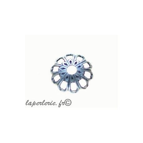 Calotte filigranée 12mm ARGENTÉ VIEILLI x3  - 1