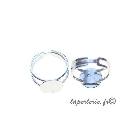 Adjustable ring with plate 11mm SILVER COLOR