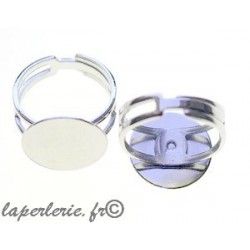 Adjustable ring with plate 15mm SILVER COLOR