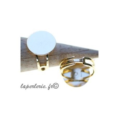 Support de bague anneau ajouré réglable plateau 15mm DORÉ  - 1