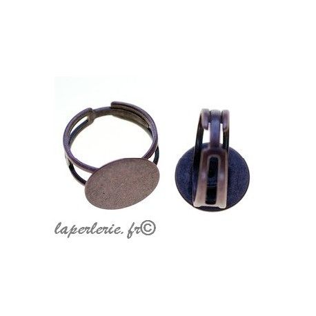 Support de bague anneau ajouré réglable plateau 15mm CUIVRE VIEILLI  - 1