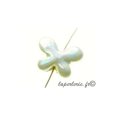 Papillon céramique 23x17mm ép. 7.5mm LIGHT LEMON irisé  - 1