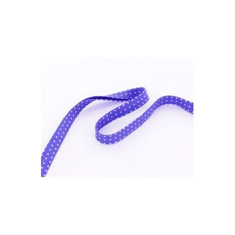 Biais à pois blancs P17 LAVANDE x1m  - 1