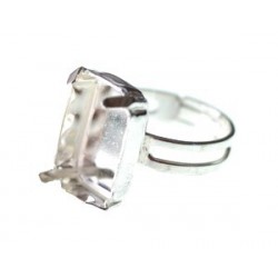 Ring with rectangle setting 18x13mm Sterling Silver 925