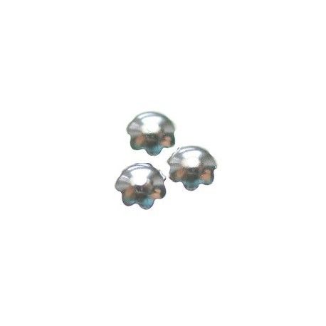 Calotte lisse fleur 6mm ARGENTÉ x20  - 1