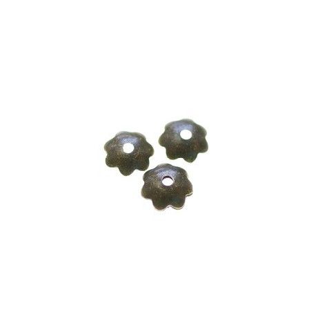 Calotte lisse fleur 6mm LAITON VIEILLI x20  - 1