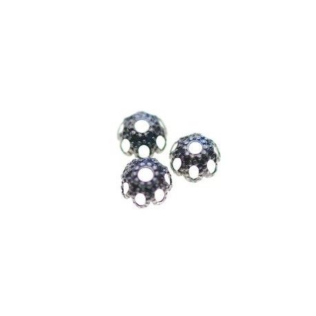 Cloche filigranée 4mm ARGENTÉ VIEILLI x20  - 1