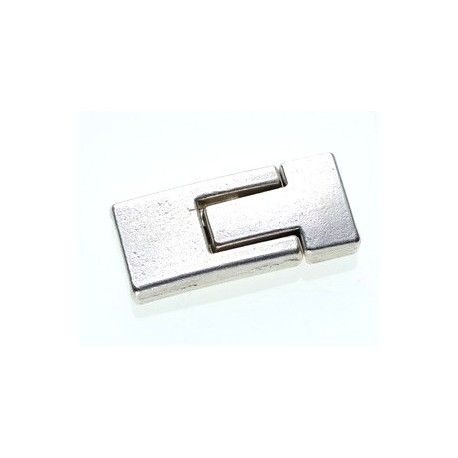 Fermoir rectangulaire aimanté forme 'T' 29x13mm ARGENTÉ VIEILLI  - 1