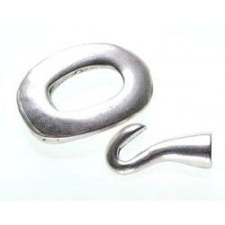 Clasp ovale + hook 35x24mm OLD SILVER COLOR