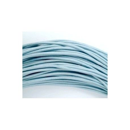 Cordon de cuir 2mm BLEU CIEL x1m  - 1