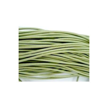 Cordon de cuir 2mm VERT JADE x1m  - 1