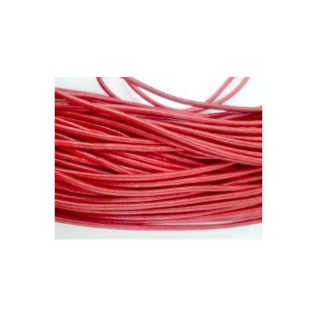 Cordon de cuir 2mm ROUGE x1m  - 1
