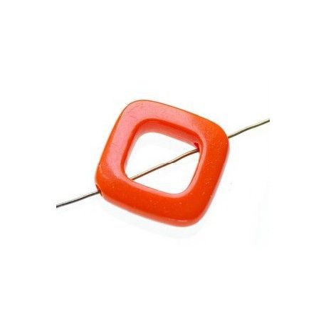 Anneau losange percé 25mm ép.5mm ORANGE x2  - 1