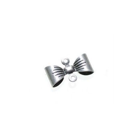 Intercalaire noeud papillon 15.5x10mm ARGENTÉ VIEILLI x2  - 1
