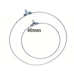 Ear hoop with ring 40mm OLD SILVER COLOR x2