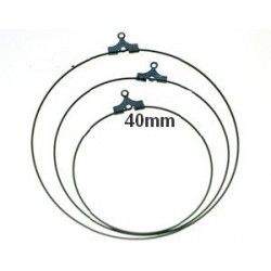 Ear hoop with ring 40mm BRONZE COLOR x2