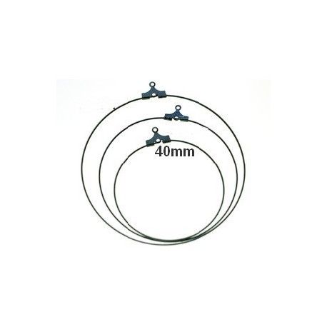 Créole avec anneau 40mm LAITON VIEILLI x2  - 1