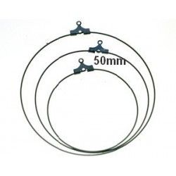 Ear hoop with ring 50mm BRONZE COLOR x2