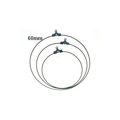 Créole avec anneau 60mm LAITON VIEILLI x2  - 1