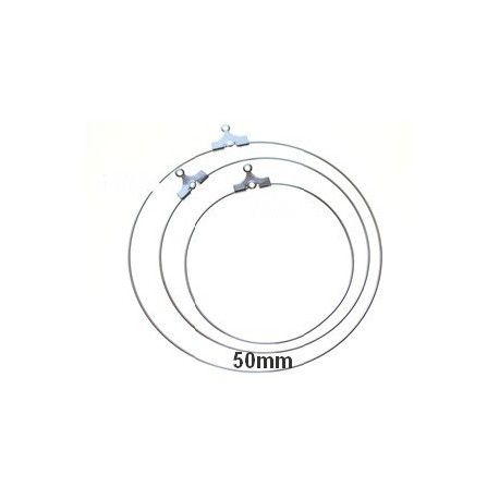 Créole avec anneau 50mm ARGENTÉ x2  - 1