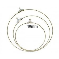 Ear hoop with ring 40mm GOLD COLOR x2