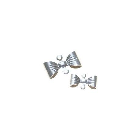 Intercalaire noeud papillon 15.5x10mm ARGENTÉ x2  - 1