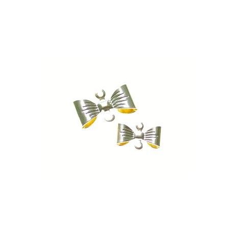 Intercalaire noeud papillon 15.5x10mm DORÉ x2  - 1