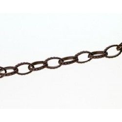 Chain oval ring engraved 5.5x8.5mm BRONZE COLOR x1m