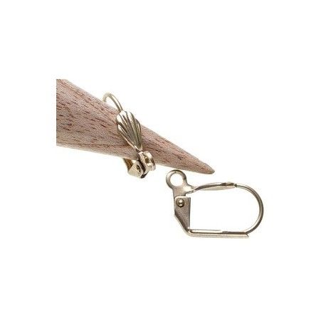 Dormeuse coquille DORÉ PATINÉ x2  - 1