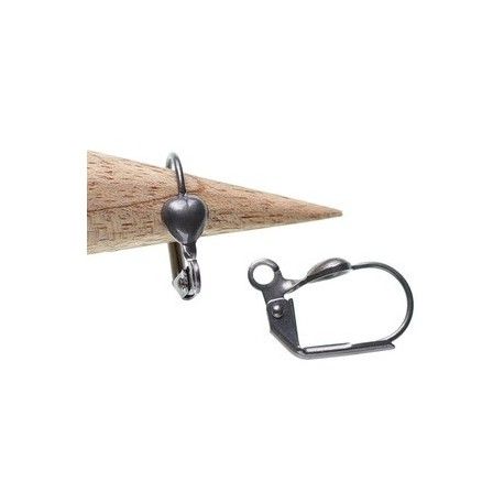 Dormeuse coeur 15mm ÉTAIN x2  - 1