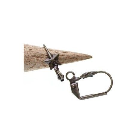 Dormeuse étoile 15mm LAITON VIEILLI x2  - 1