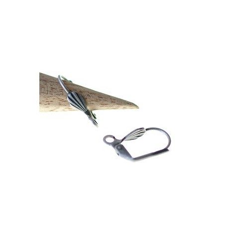 Dormeuse coquille ARGENTÉ VIEILLI x2  - 1