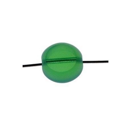 Pastille bords arrondis 10mm ep.5mm LIGHT EMERALD OPAL x2  - 1