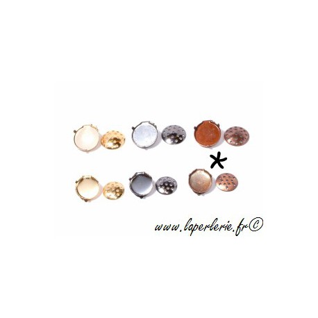 Clip d oreille passoire diam. 15 mm CUIVRE x2  - 1