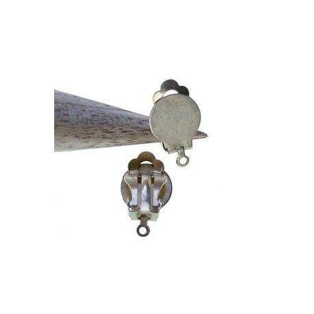 Clip BO à coller plateau 10mm + anneau DORÉ PATINÉ x2  - 1