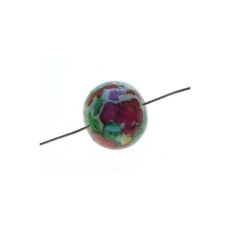 Perle liberty 18mm Claire Aude Rouge/Vert  - 1