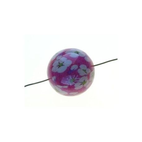 Perle liberty 22mm Mitsi Pétunia  - 1