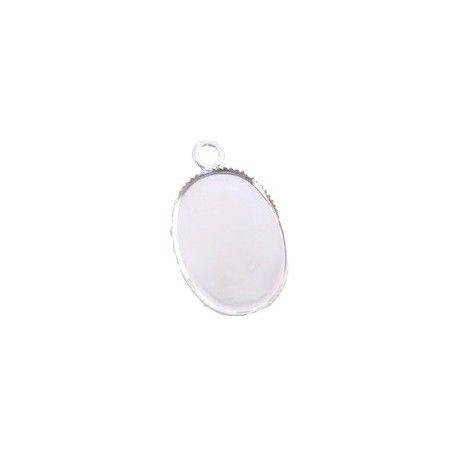 Support pour cabochon 18x13mm ARGENTÉ  - 1