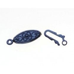 Oval clasp with hook 1 st TIN COLOR x2