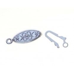 Oval clasp with hook 1 st SILVER COLOR x2