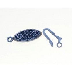Oval clasp with hook 1 st OLD SILVER COLOR x2