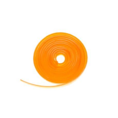 Sangle silicone 6x1mm ORANGE BRILLANT x1m  - 1