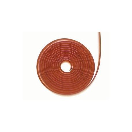 Sangle silicone 6x1mm RHUBARBE BRILLANT x1m  - 1