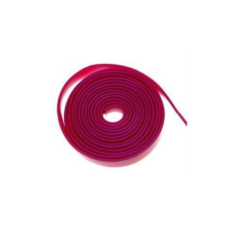 Sangle silicone 6x1mm FRAMBOISE OPAQUE MAT x1m  - 1