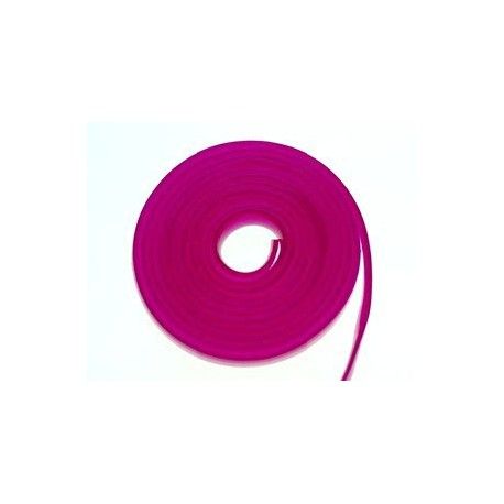 Sangle silicone 6x1mm FUSHIA BRILLANT x1m  - 1