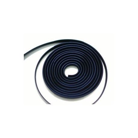 Sangle silicone 6x1mm NOIR BRILLANT x1m  - 1