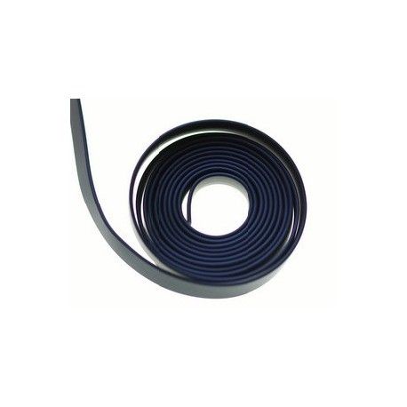 Sangle silicone 6x1mm NOIR MAT x1m  - 1