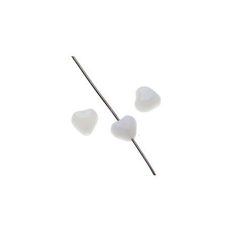Coeur 6mm BLANC OPAL x10  - 1